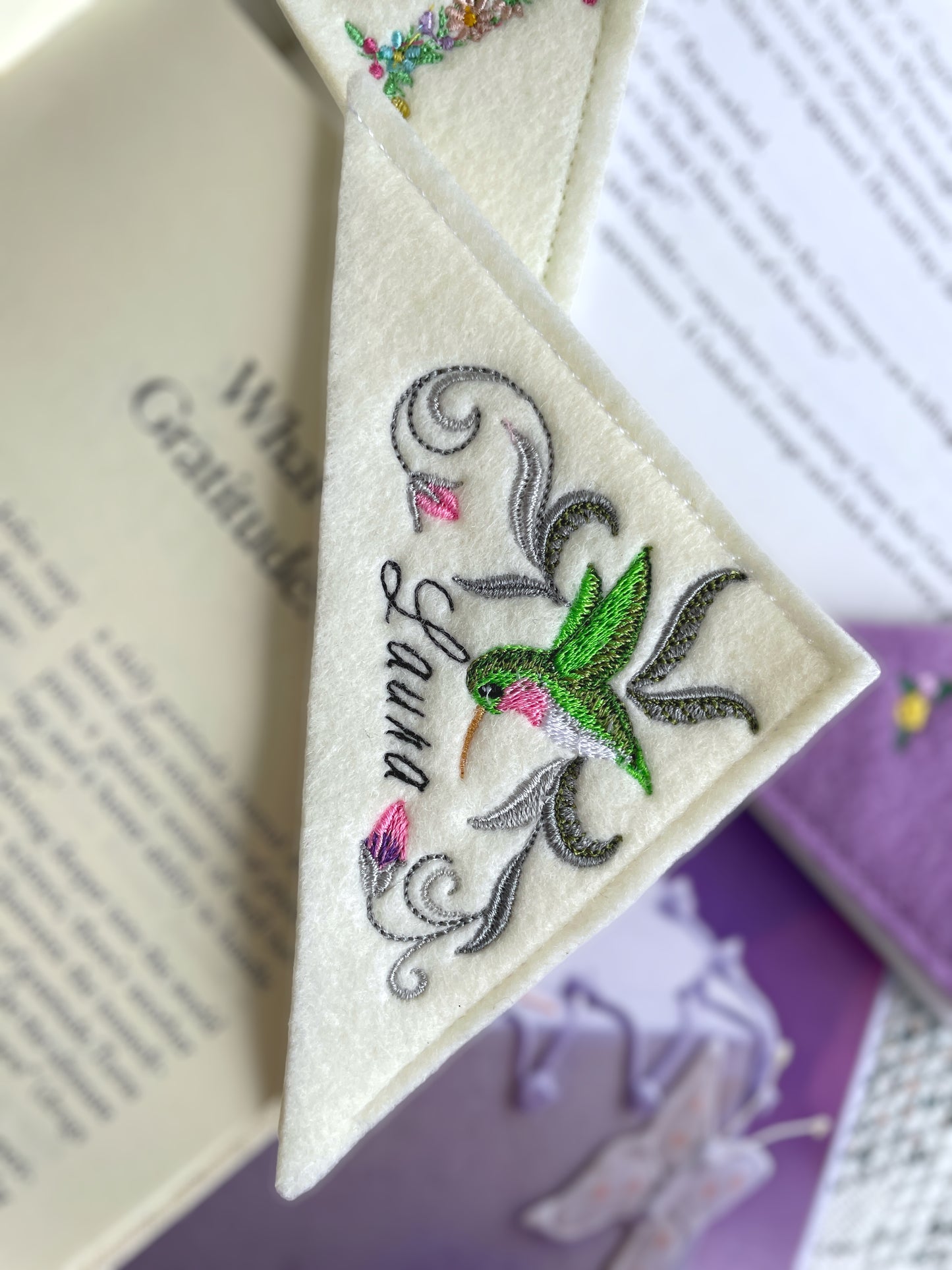 Hummingbird Personalized Corner Bookmark