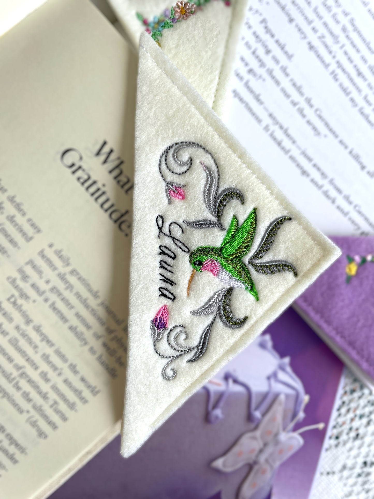 Hummingbird Personalized Corner Bookmark