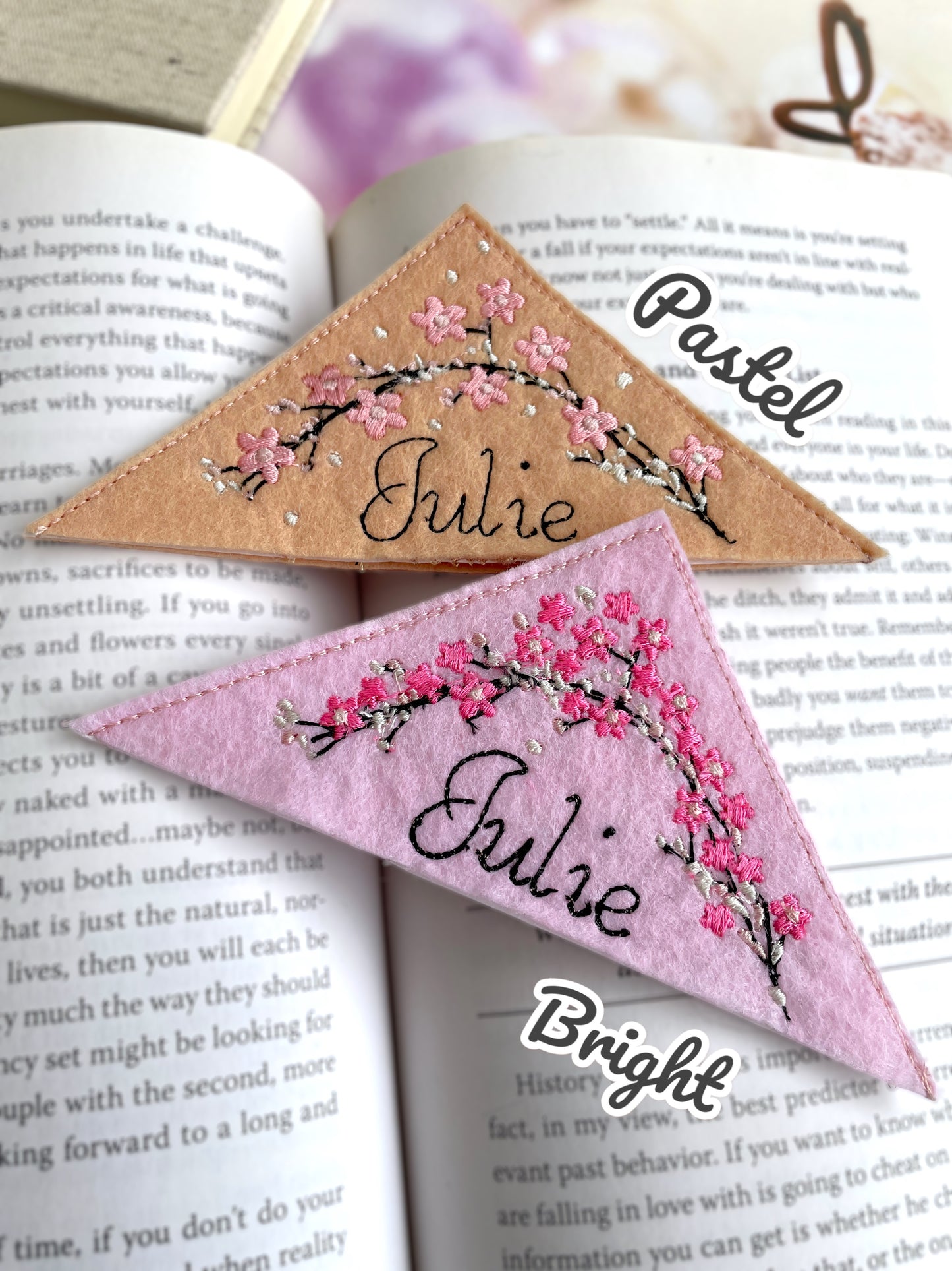 Japanese Cherry Tree Personalized Corner Bookmark