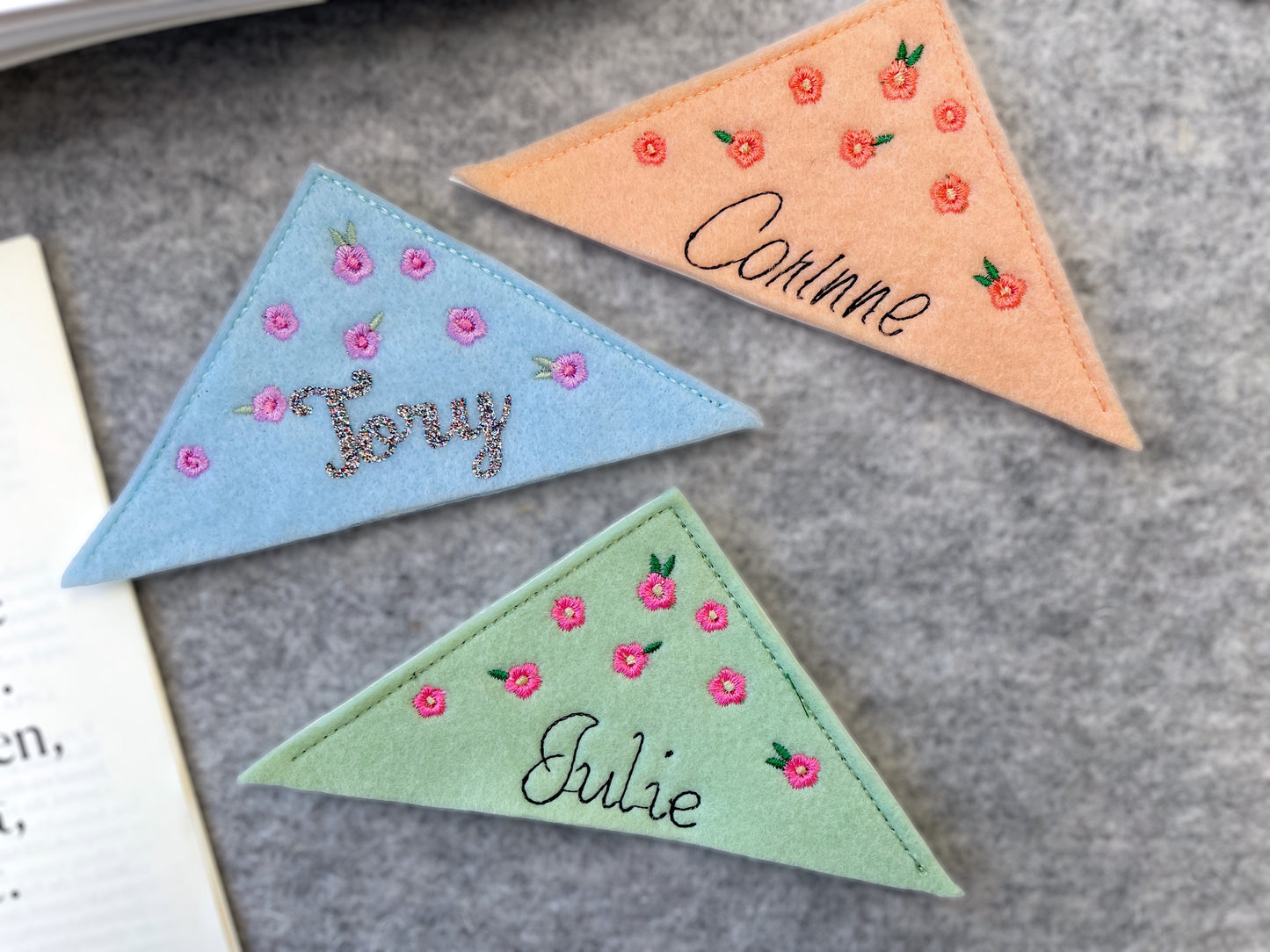 Embroidered Bookmark With Small Flowers