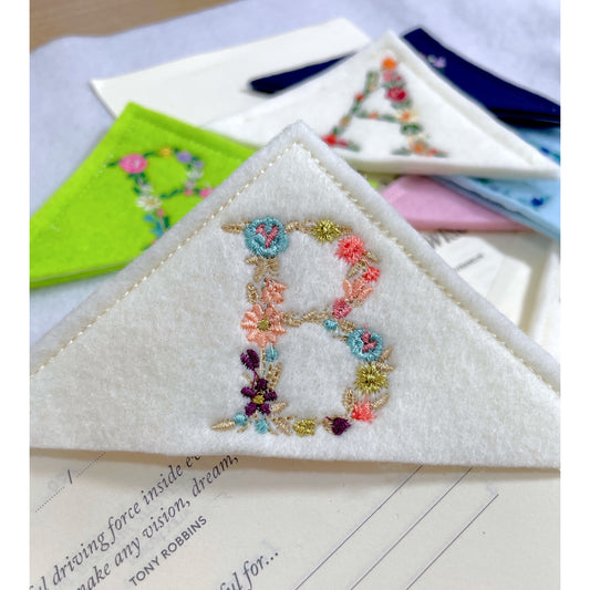 Hand Embroidered corner bookmark