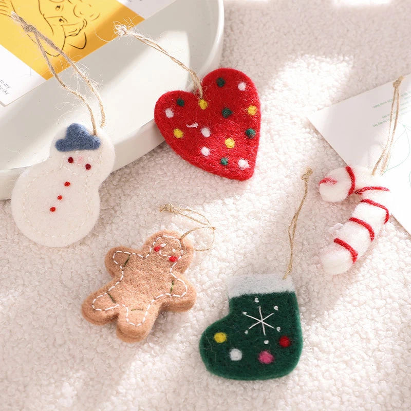 Christmas Felt Ornaments Set of 9