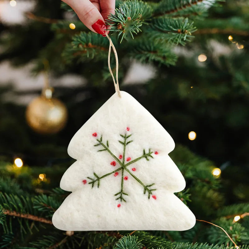 Felt Christmas Ornaments Handmade Felt Heart/Snowflake/Tree