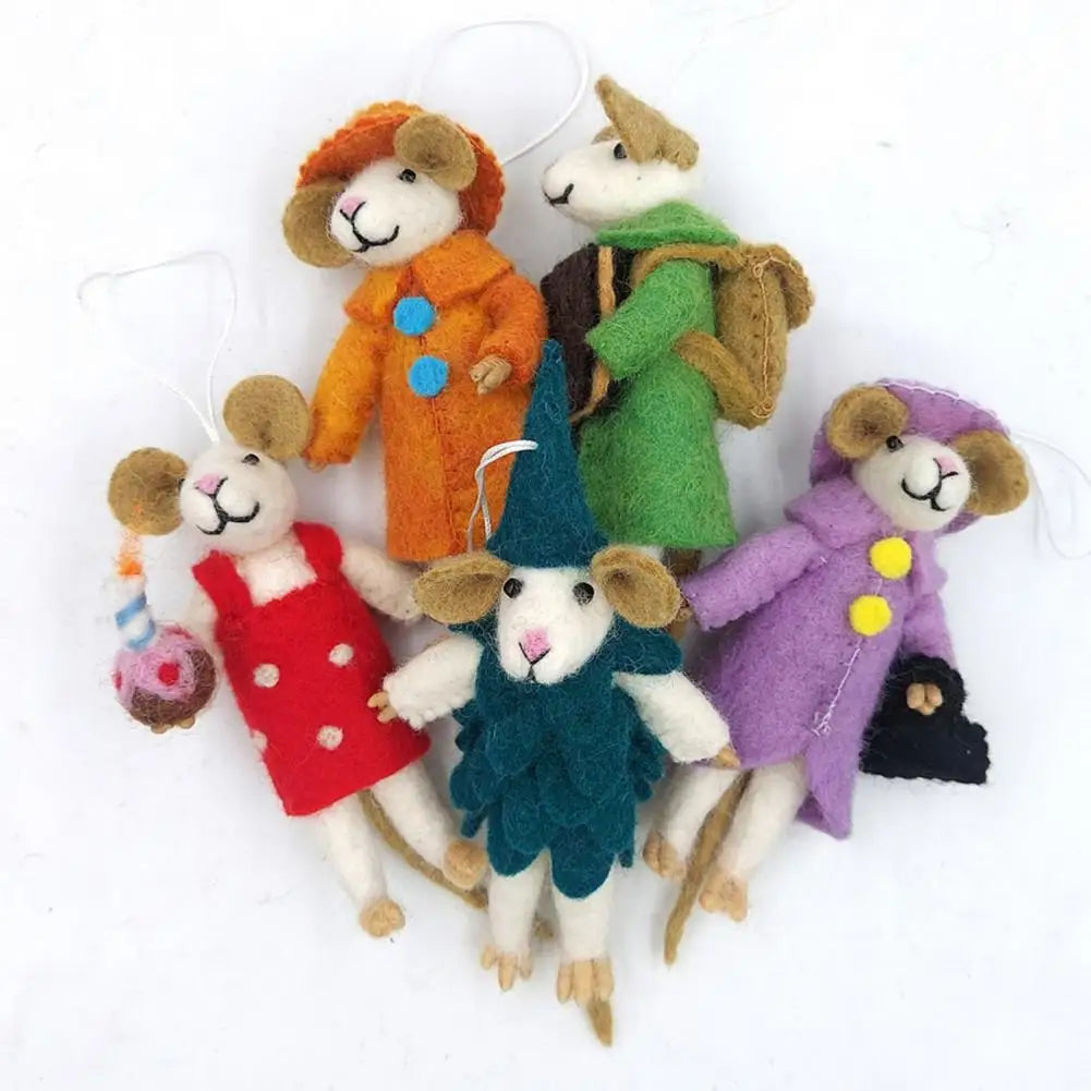 Felt Mouse Christmas Ornaments