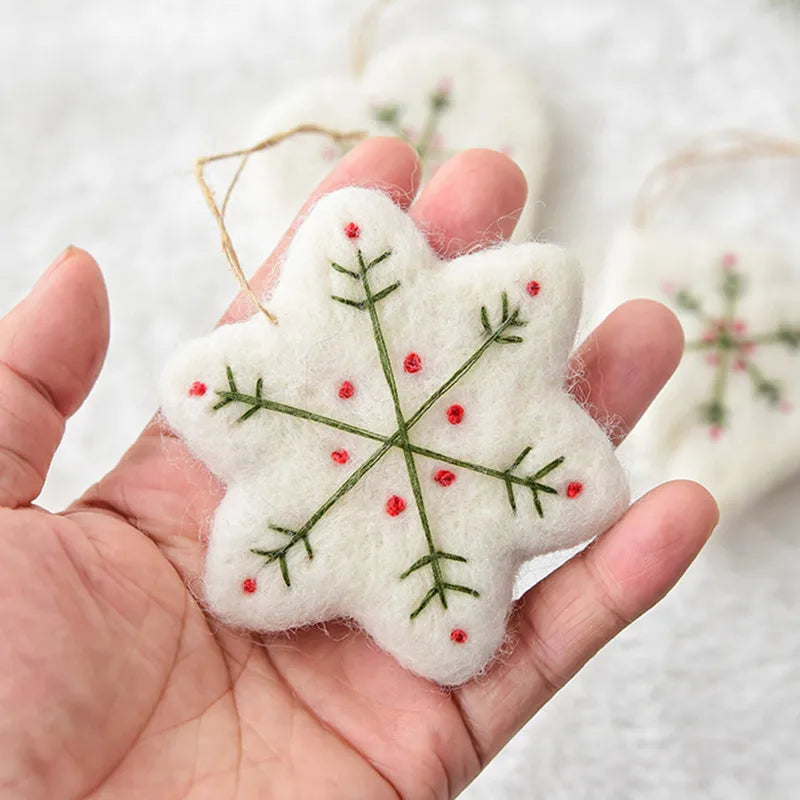 Felt Christmas Ornaments Handmade Felt Heart/Snowflake/Tree