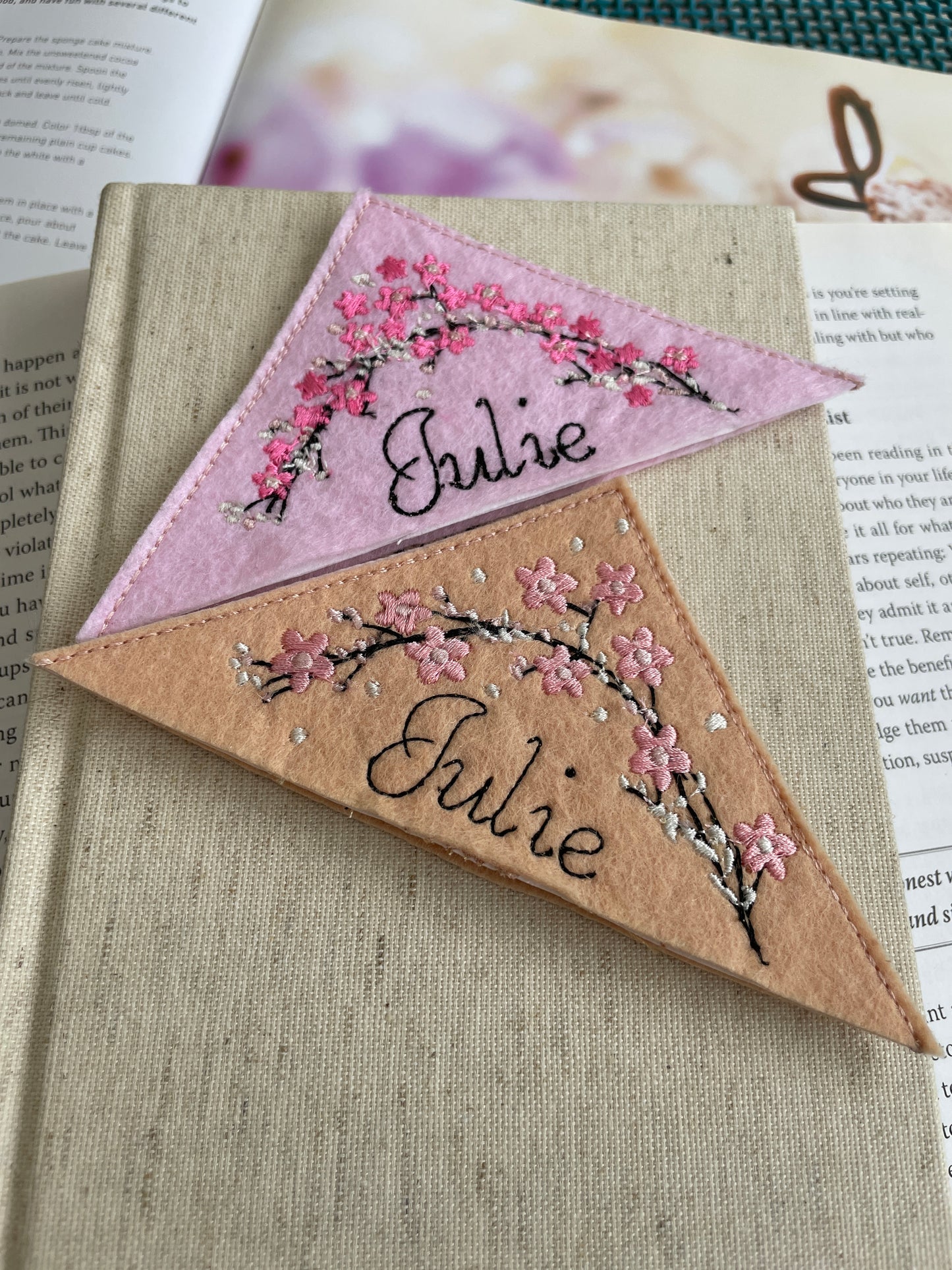 Japanese Cherry Tree Personalized Corner Bookmark