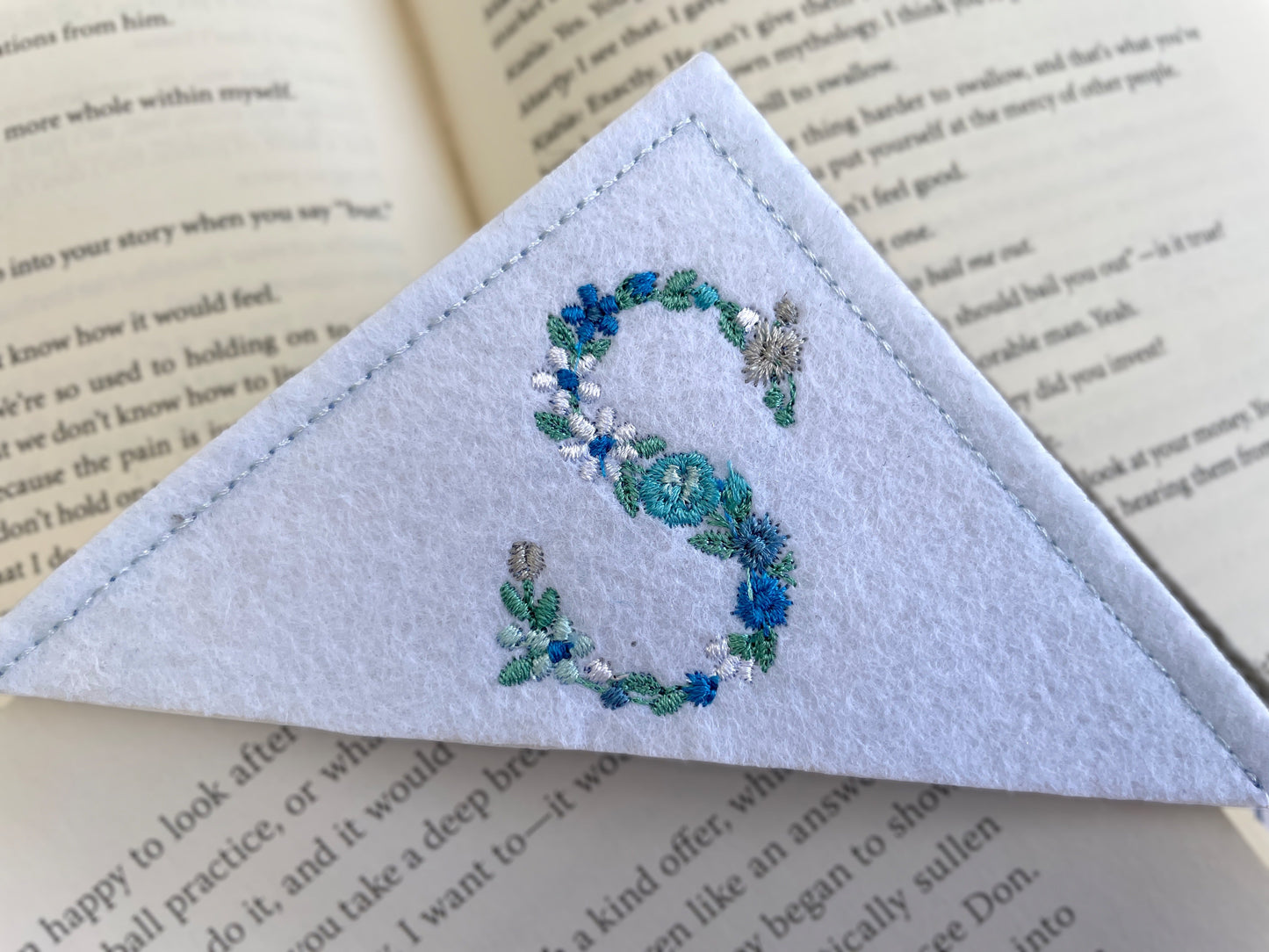 Embroidered Bookmark, Corner Bookmark