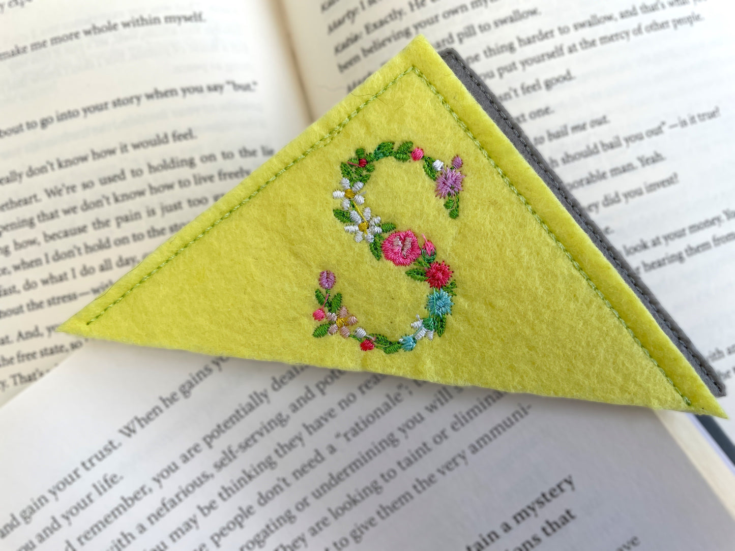 Embroidered Bookmark, Corner Bookmark