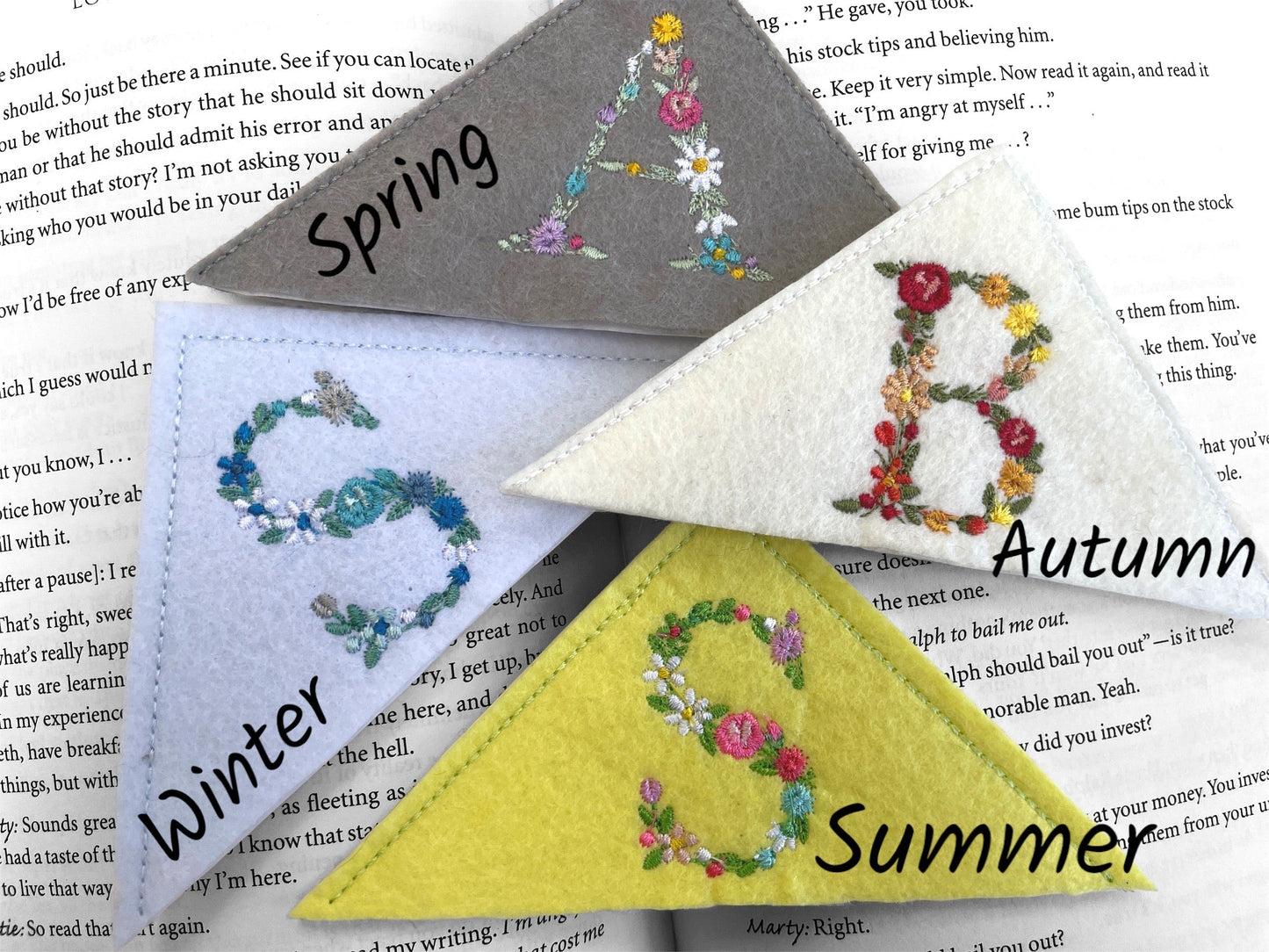 Embroidered Bookmark, Corner Bookmark