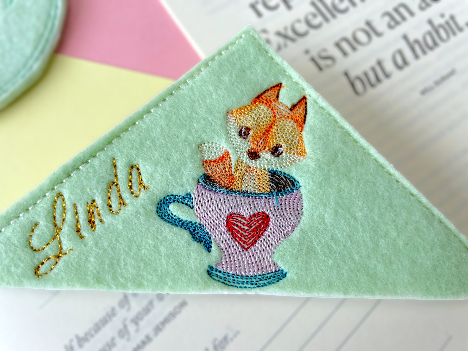 Custom fox corner bookmark for bookish reader