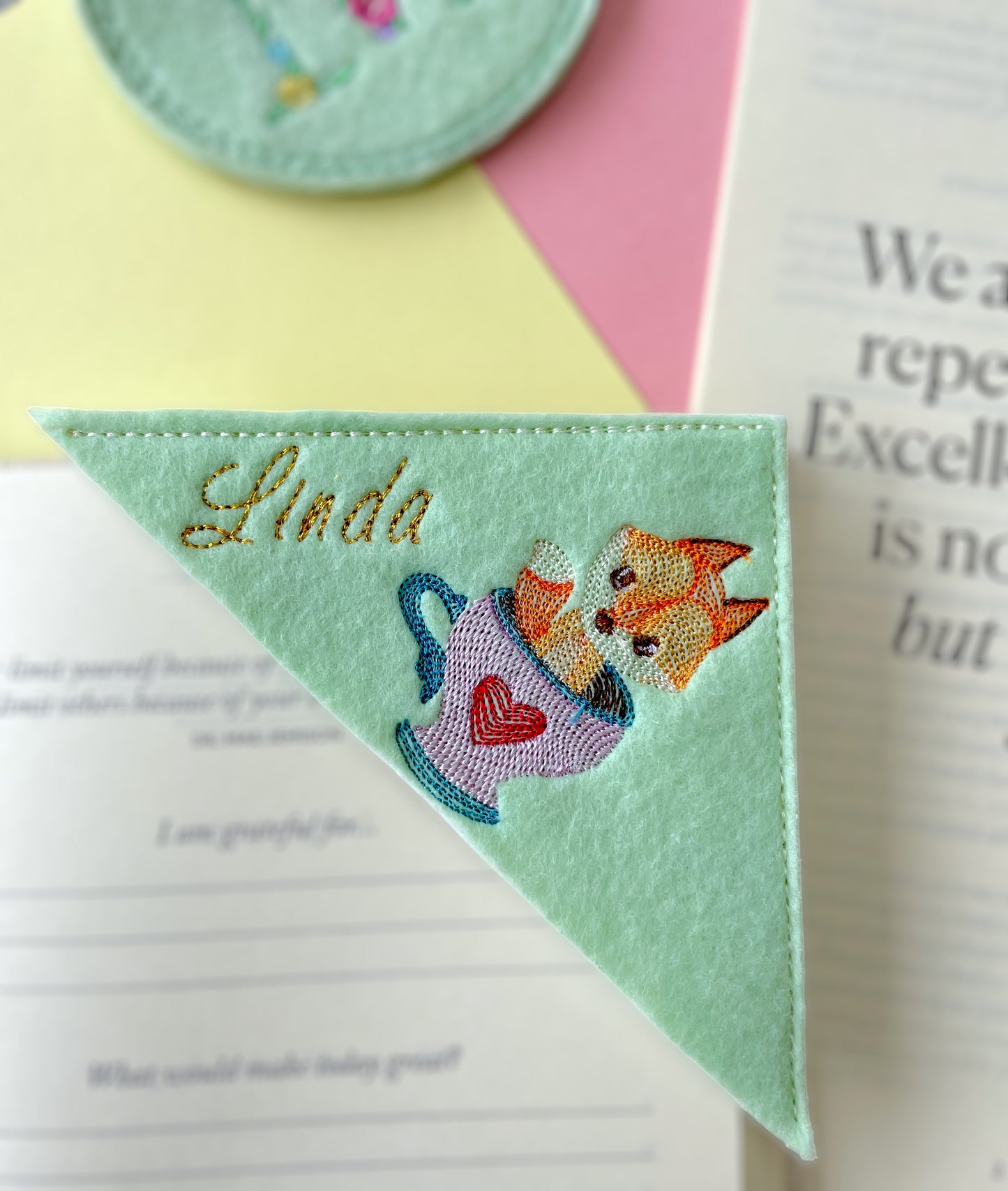 Fox Personalized Name Corner Bookmark