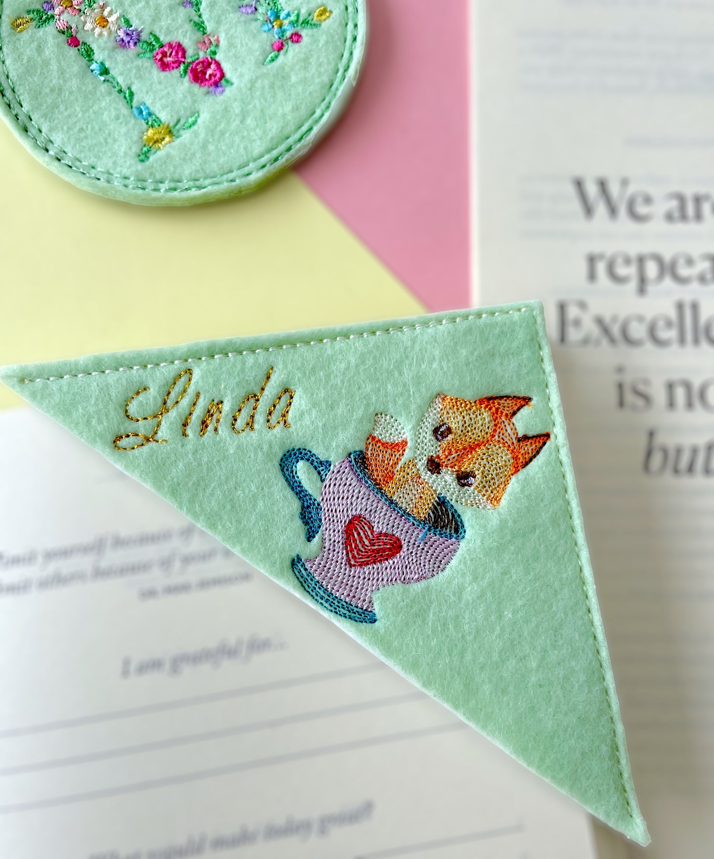 Fox Personalized Name Corner Bookmark