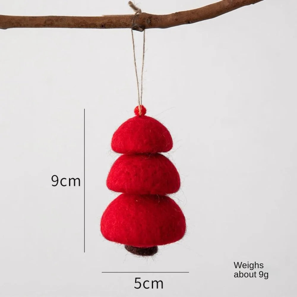 Felt Mushroom Christmas Ornaments Set of 3