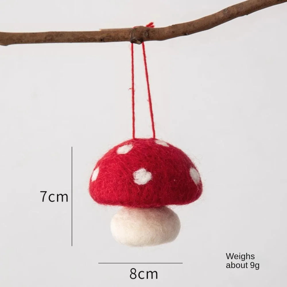 Felt Mushroom Christmas Ornaments Set of 3