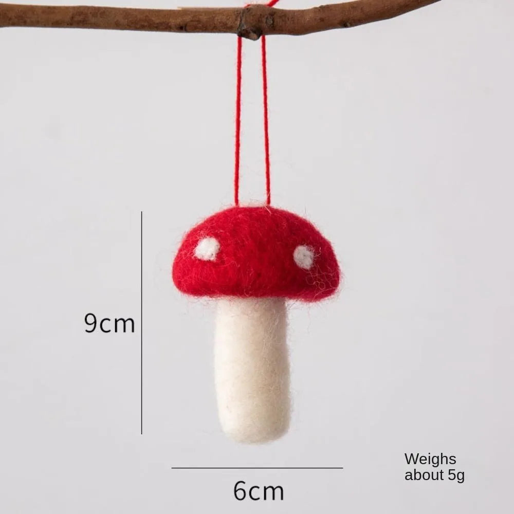 Felt Mushroom Christmas Ornaments Set of 3