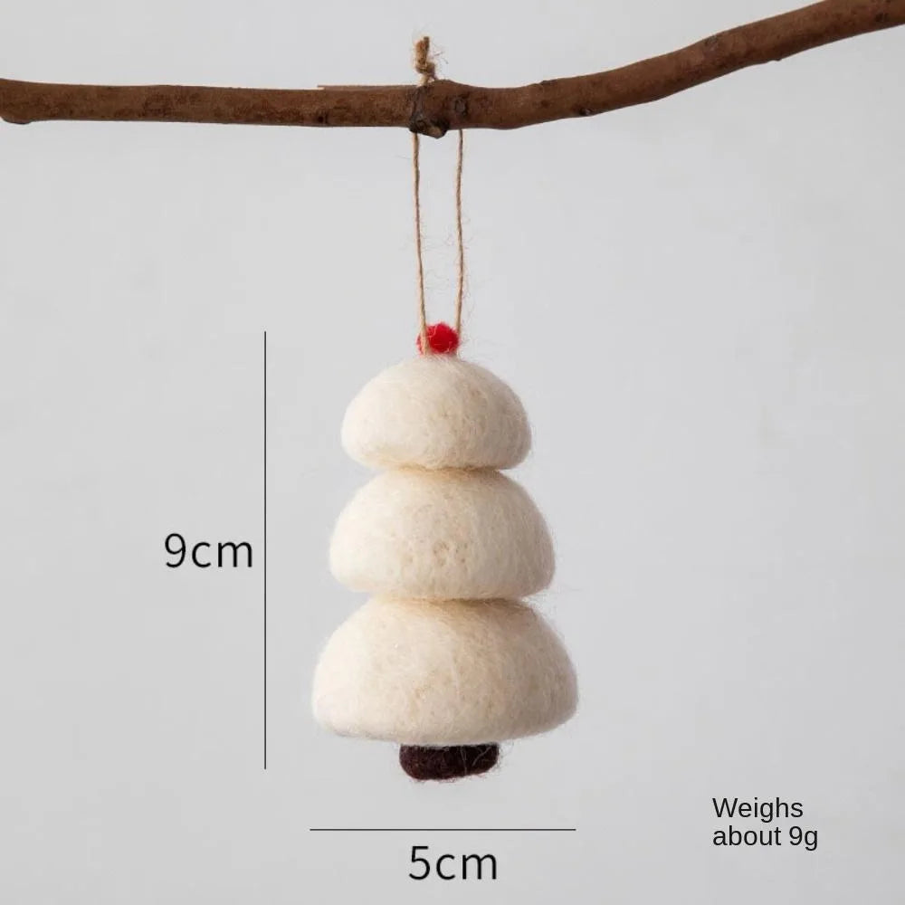 Felt Mushroom Christmas Ornaments Set of 3