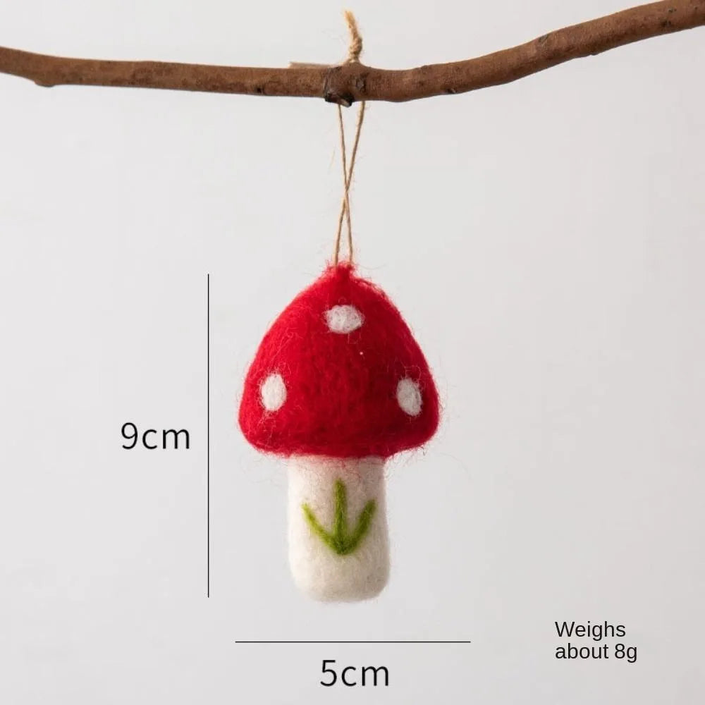 Felt Mushroom Christmas Ornaments Set of 3