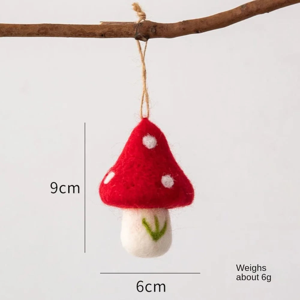 Felt Mushroom Christmas Ornaments Set of 3