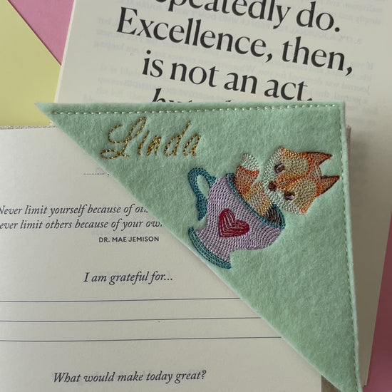 personalized fox bookmark for readers