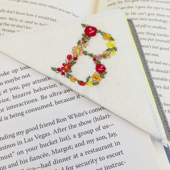 Initial letter felt bookmarks