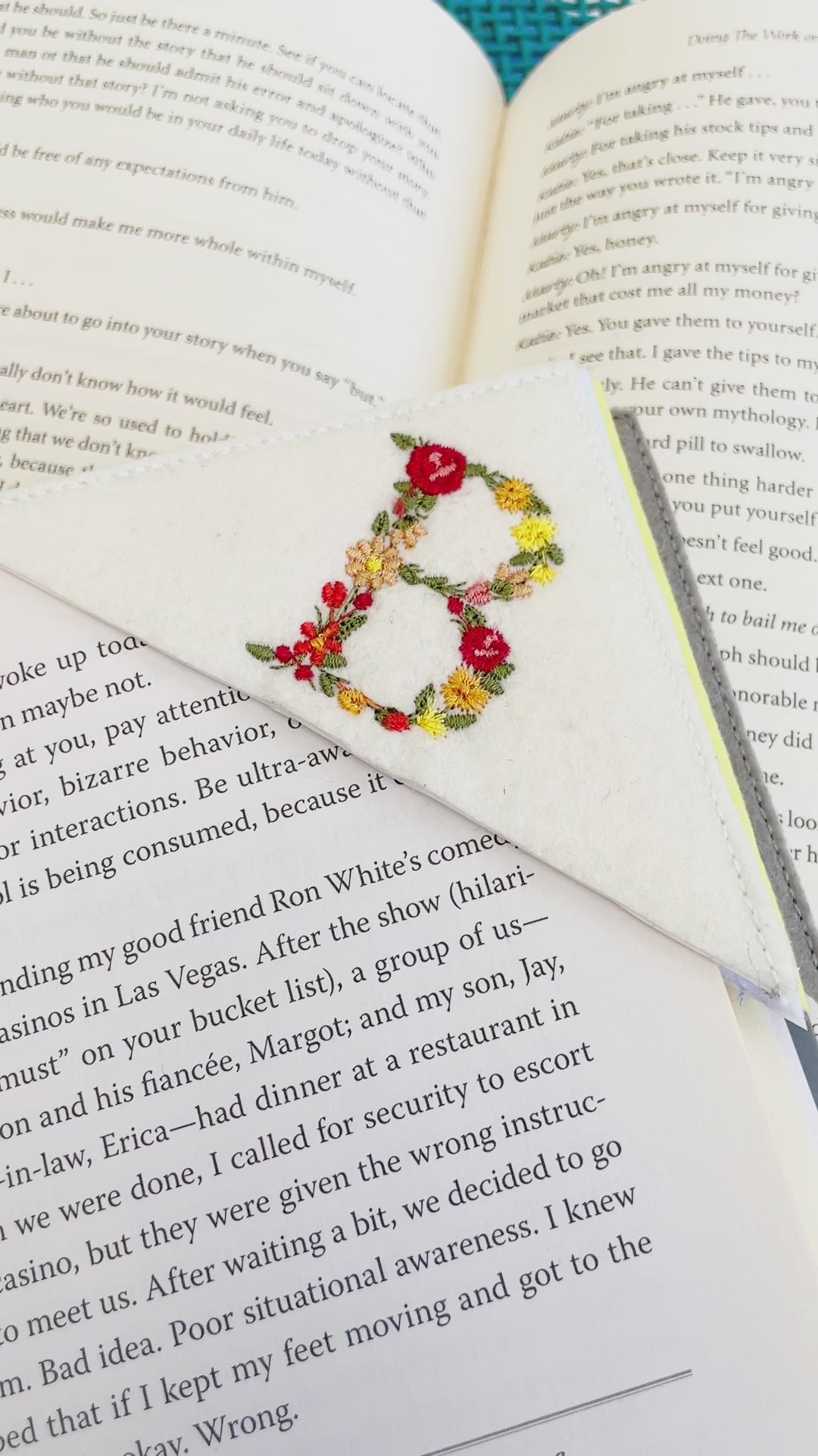 Initial letter felt bookmarks